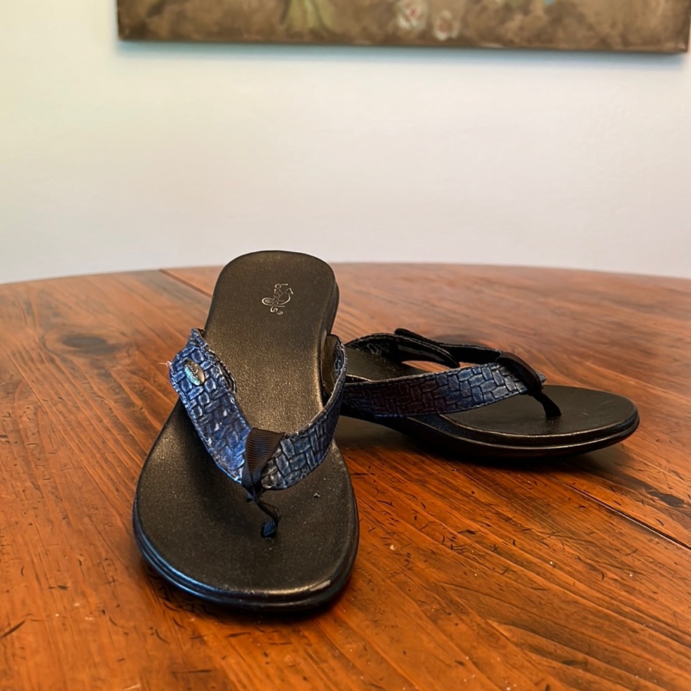 Bandals Blue Slip On Sandals Size 8